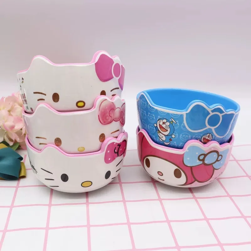 

Sanrio Student Cute Tableware Girl Heart Kitty Soup Bowl Complementary Tableware Food Grade Melamine Cartoon Shaped Bowl