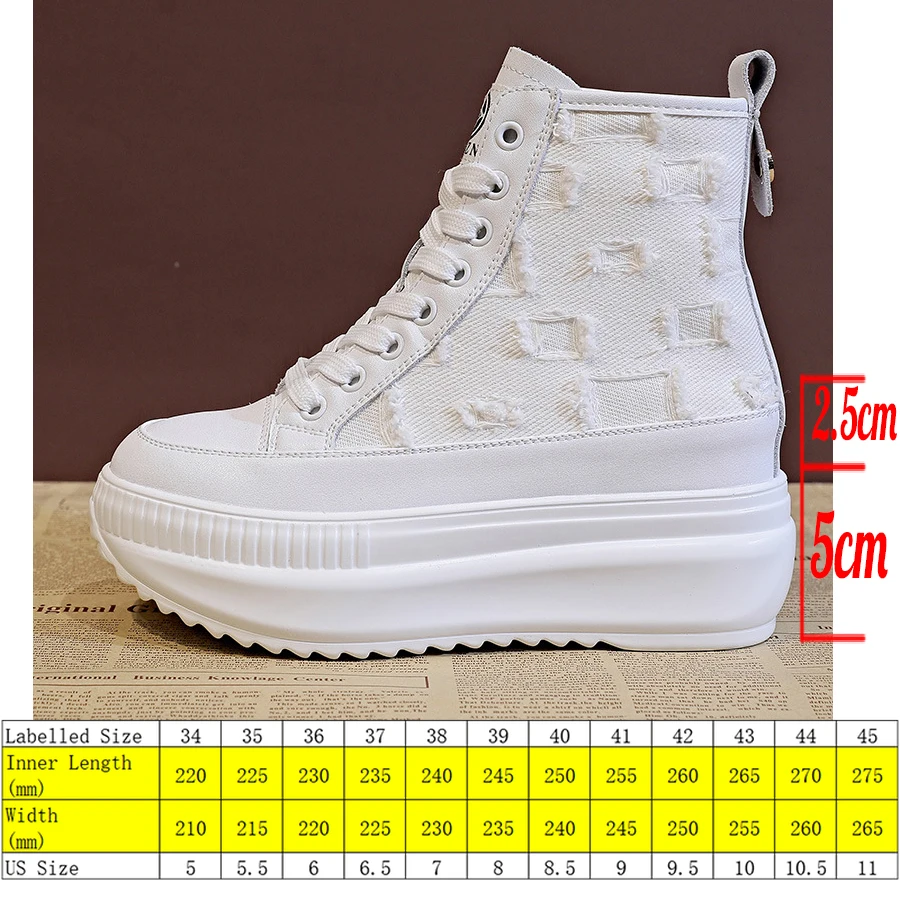 Fujin Women Summer Shoes Boots Ankle 2024 Spring Autumn Platform Wedge Sneakers Shoes 7.5cm Breathable Boots