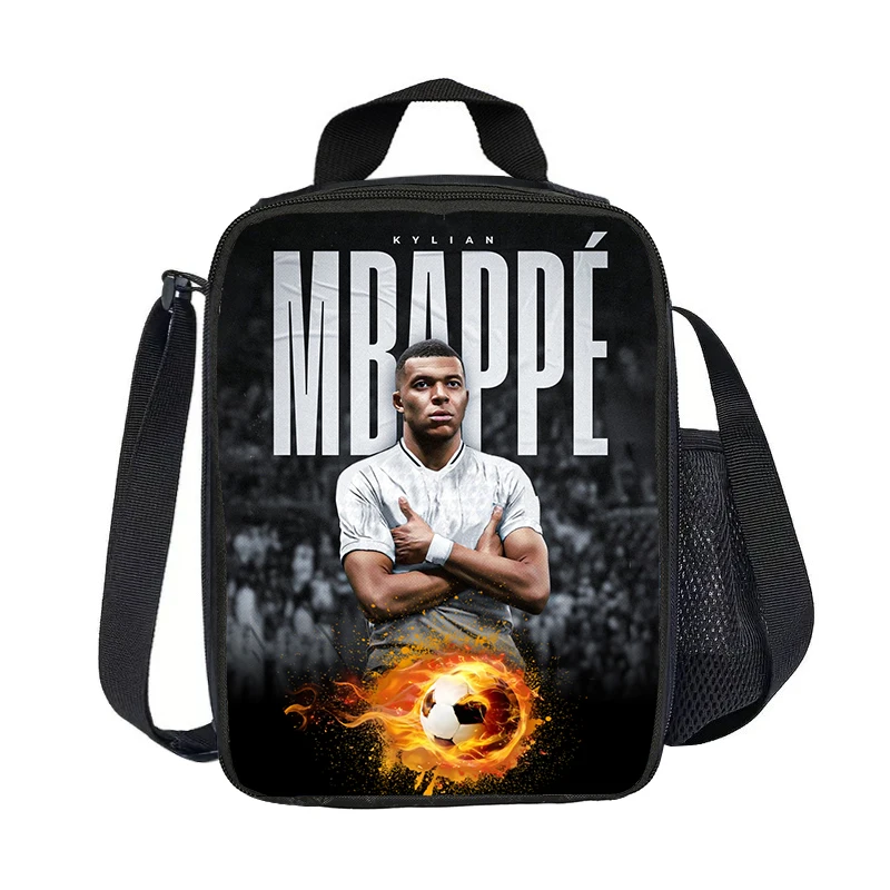 Sports Food Storage Bags Football Star Insulated Lunch Bags M-Mbappe Thermal Bag Lunch Container Leakproof Tote Lunch Box