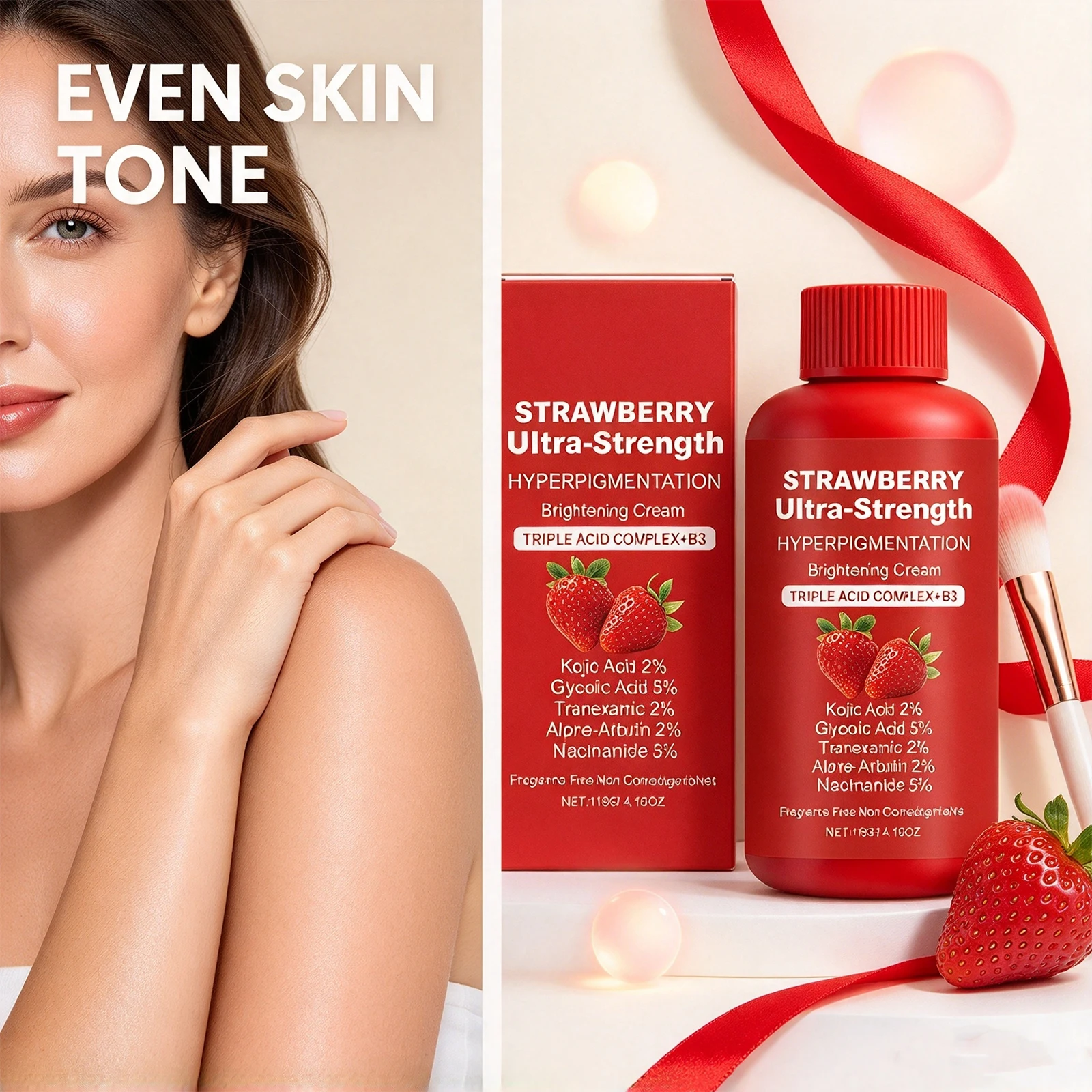 Strawberry Body Cream Long-Lasting Moisturizing Brightening Glow Smooth Silky Fragrance Skincare Nourishing Winter Body Care