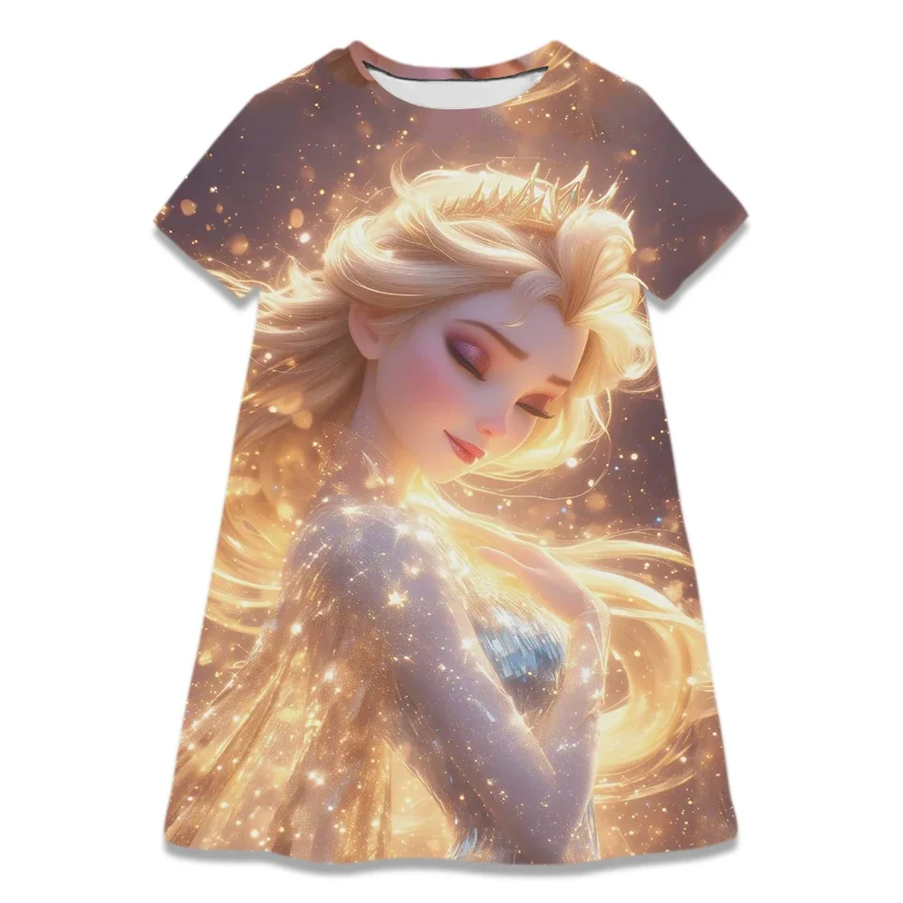 

Disney Elsa Princess Dress Girls Summer Cute Kids Princess Dress Frozen Theme Party Outfit Birthday Gift Snow White