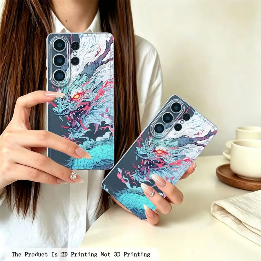 Cartoon Blue Dragon Phone Cover Case for Samsung Galaxy S26 Ultra S21 Note 20 Ultra 10 S22 FE S23 Ultra S25 Edge S23Ultra S20