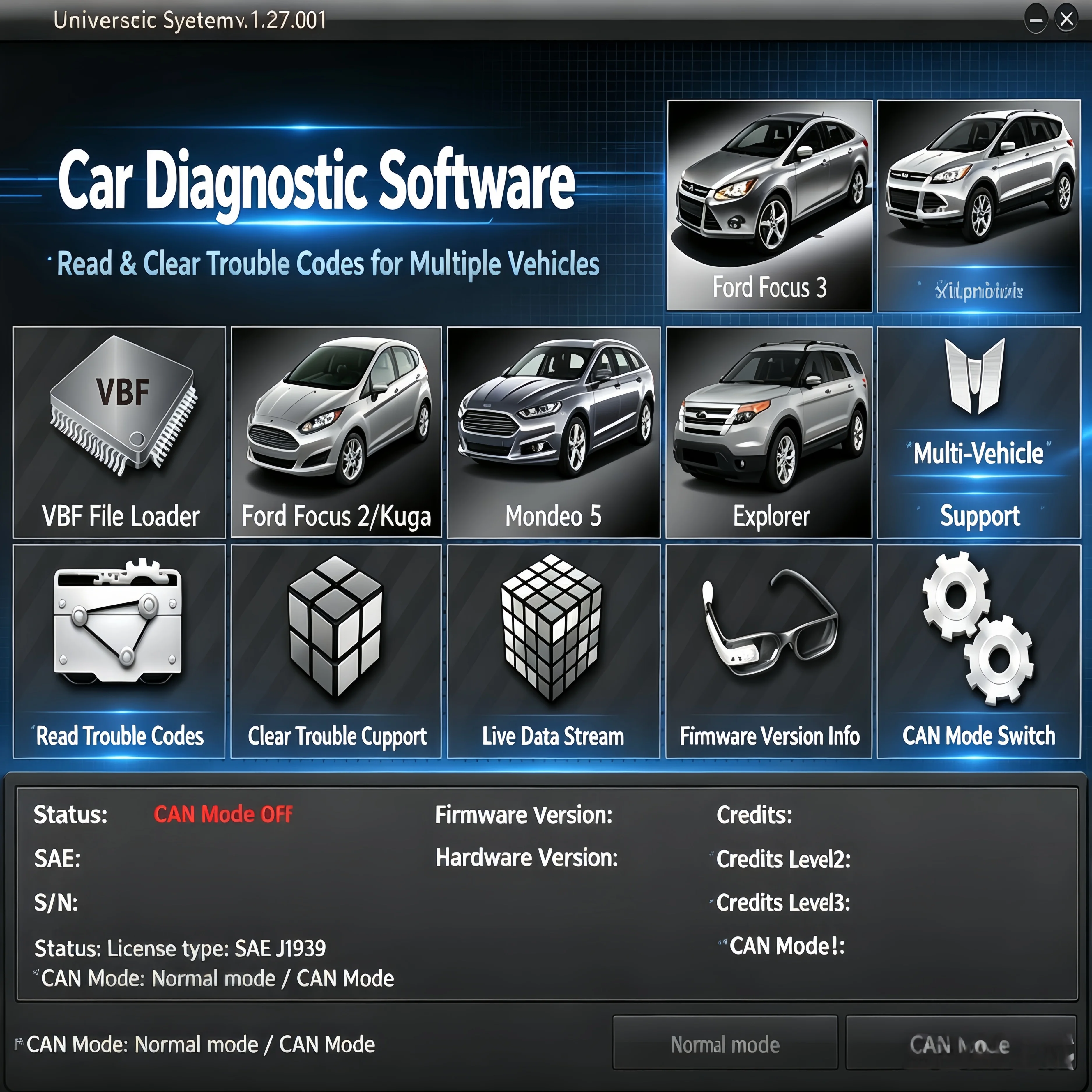 2026 hot! UCDS V1.27 Diagnostic Programming Software For Ford Mazda Lincoln, AsBuilt Editor VBF Flashing Car Coding Tool