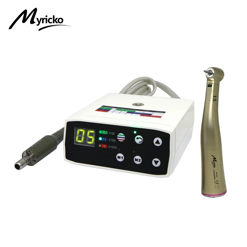 Dental Electric Brushless LED Micro Motor With 1:1/1:5 Fiber Optic Contra Angle Handpieces Compatible To NSK/KAVO Dental Equip