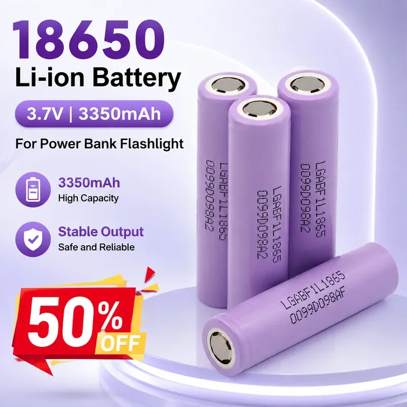 For F1L 18650 Lithium Rechargeable Battery 3.7V 3350mAh Large Capacity Cell for Power Bank Flashlight
