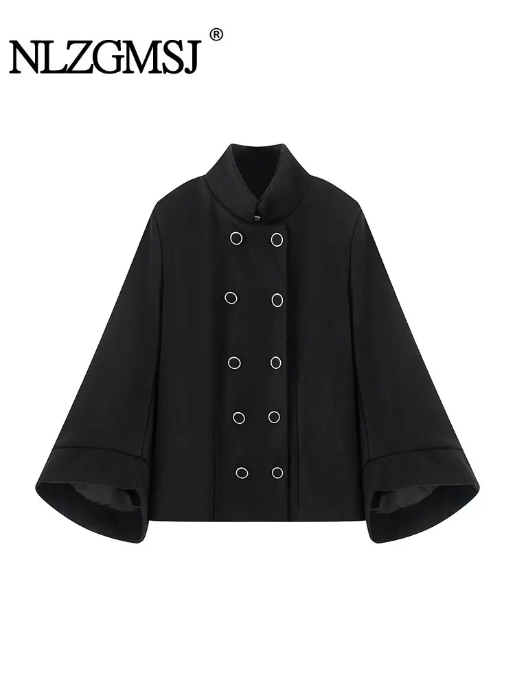 

NLZGMSJ Повседневная шикарная женская куртка с длинным рукавом, свободная двубортная куртка, мода 2025 года, весенне-зимний праздничный элегантный топ