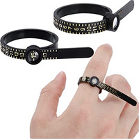 Plastic UK US EU HK Ring Sizer with Magnifier Ring Ruler Measurer Finger Gauge Ring Sizing Tool  Jewellery Measuring Tool