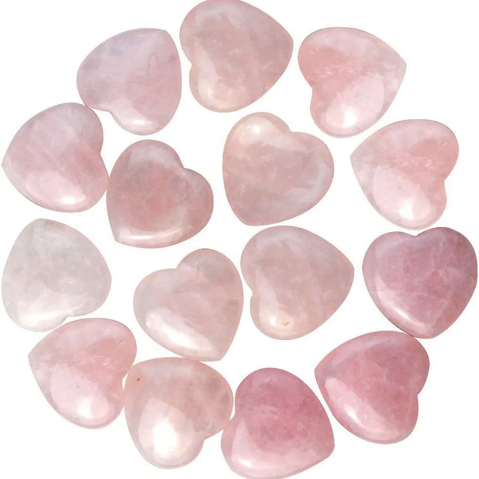 5/10/20/30pcs 20mm Mini Stone Heart shape Crystal Home Decoracion statueNatural Rose Quartz Reiki Healing Gemstone Pocket Gift