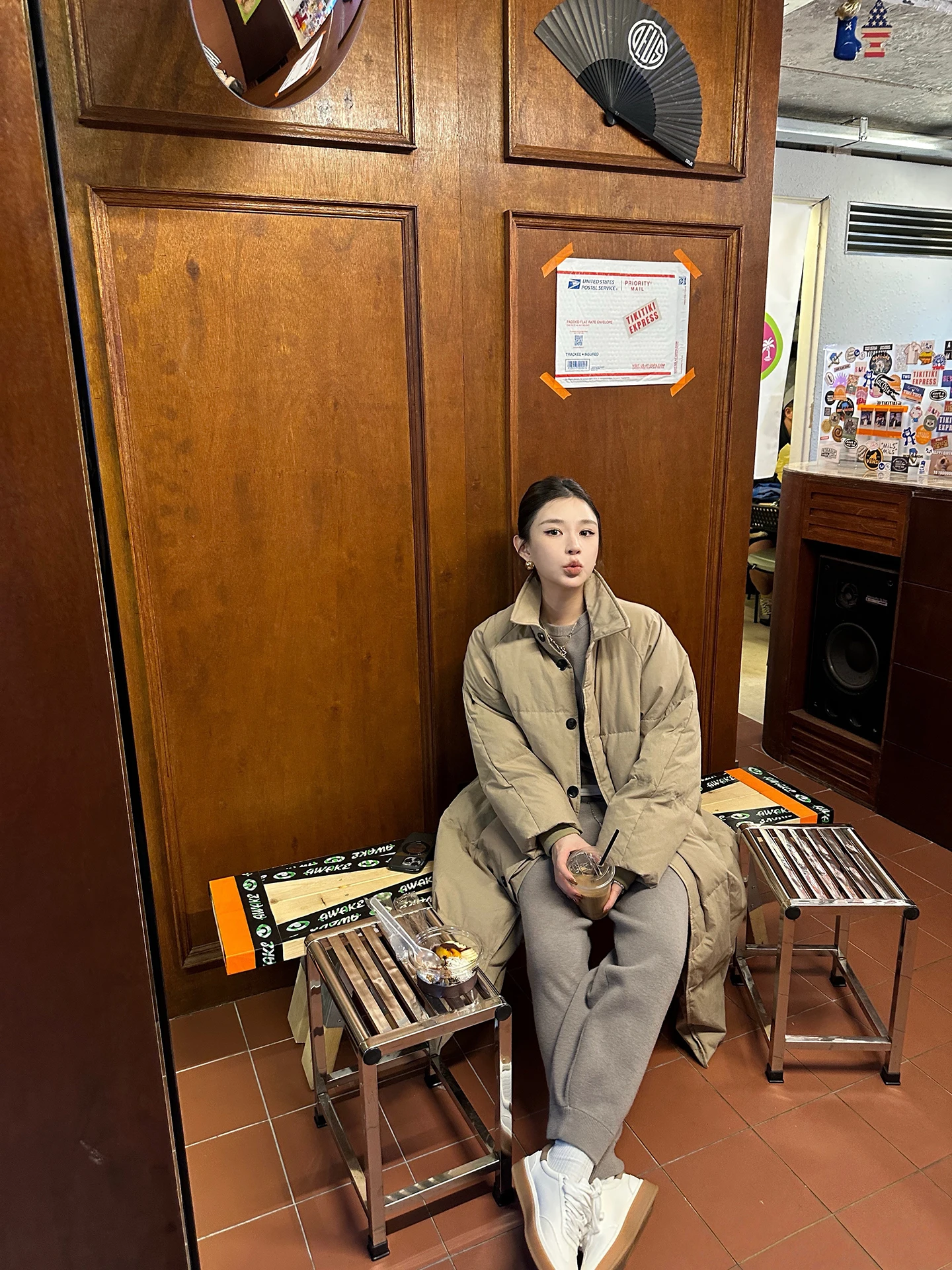 

Зимнее пуховое пальто Lilylikes белого цвета, стандартной длины, теплое, с крупным квадратным узором, повседневное, свободного кроя, женское