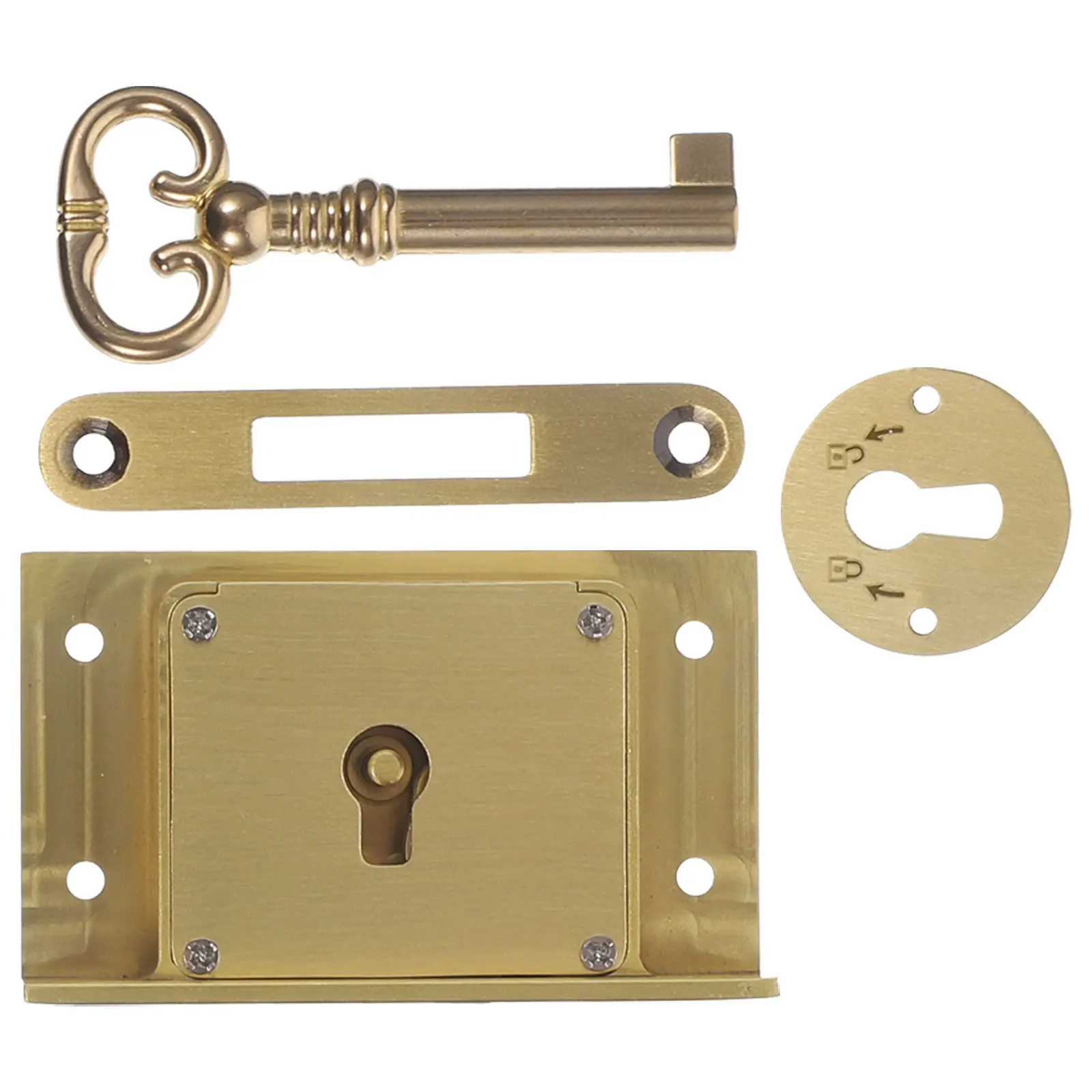 

1Set Brass Secure Drawer Lock File Cabinet Lock Vintage Style Key Safety Replacement for Furniture Cabinet Locks with Key