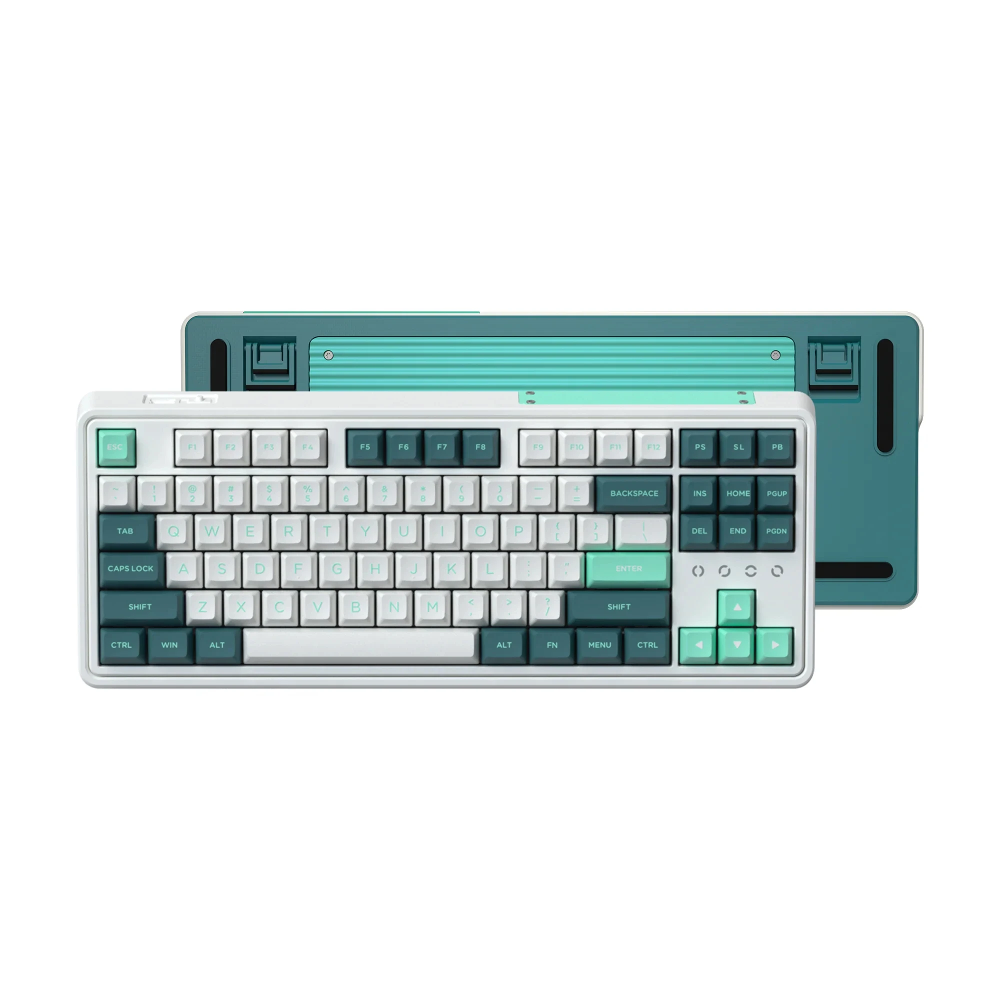 Fl-ESPORT CMK87 Ice Mint 80% TKL Tri-Mode Bluetooth Wireless Mechanical Gaming Keyboard Hot Swappable Spring Gasket mounted