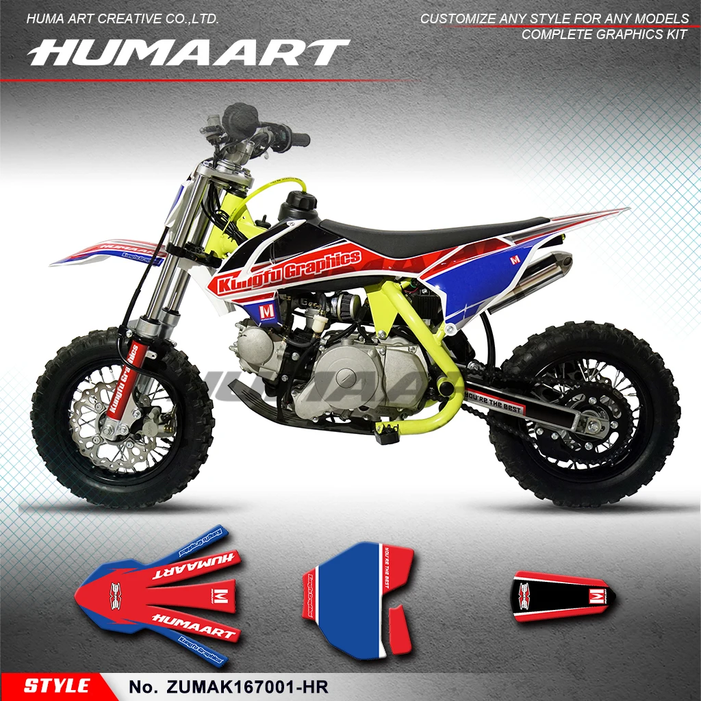 HUMAART Graphics Adhesive Sticker for ZUUMAV K1 50 60 70,Kids Mini Dirt Bike,Decoration, ZUMAK167001-HR