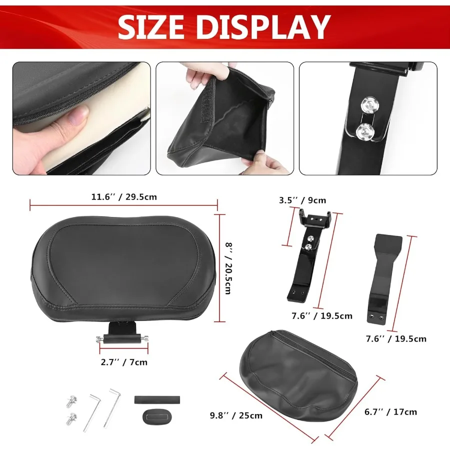 مسند ظهر مبطن للسائق قابل للتعديل مع مسند خلفي للراكب الأمامي وحقيبة تخزين لـ Can Am Spyder RT RTS RT Limited 20102019 Enh