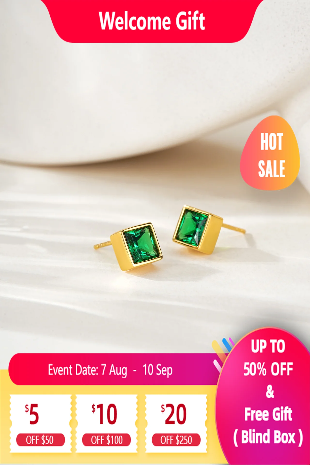 

Lium Gems Gold Vermeil Solid 925 Sterling Silver Cubic Zirconia Stud Flat Back Earrings for Women