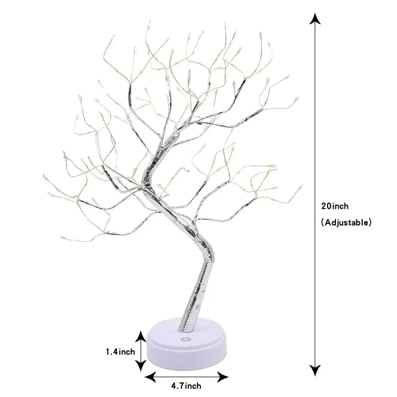 LED 야간 조명 미니 크리스마스 트리 구리선 가랜드 램프 어린이용 가정 침실 장식 요정 조명 휴일 조명