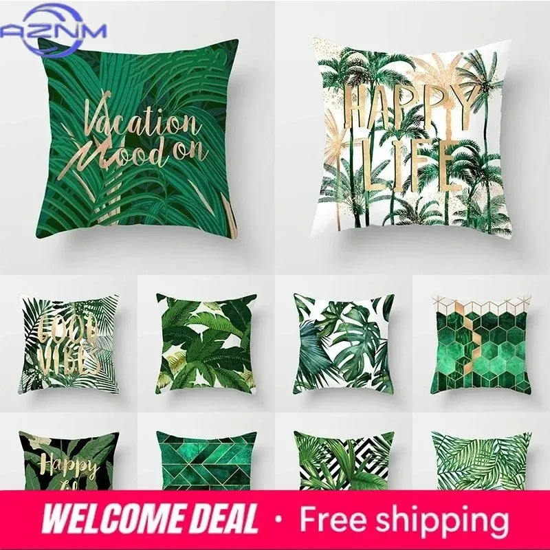 Sofa Home Decor Tropical Leaf Cactus Monstera Cushion Cover Throw Pillow Decorative Pillowcase