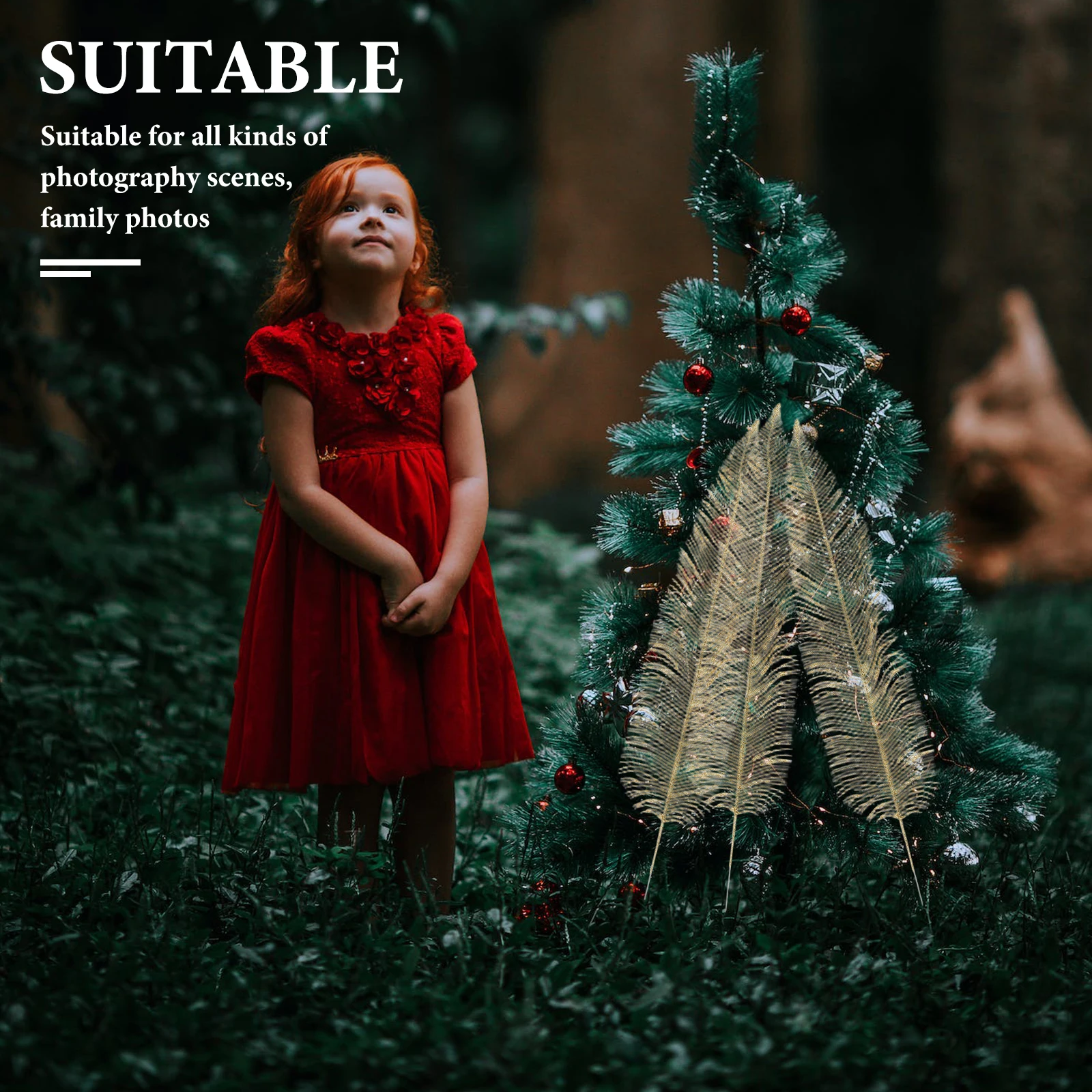 8 قطع من أوراق الشجر المزيفة، أوراق لامعة احتفالية، أوراق شجر اصطناعية، مستلزمات إكليل عيد الميلاد