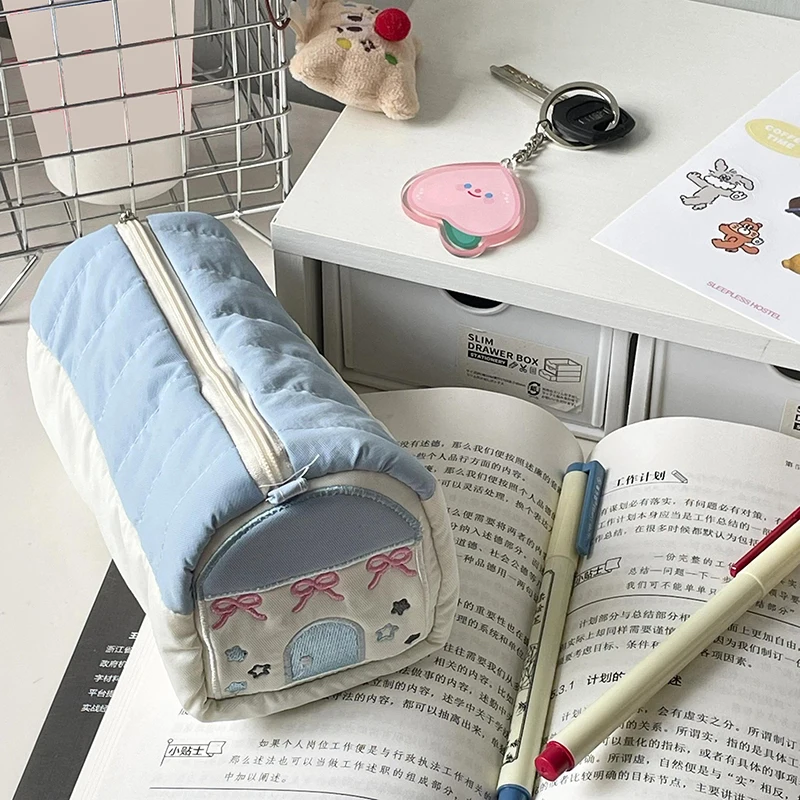 Cute House Pen Bag Large Capacity Storage Stationery Stationery Box Student Pen Bag Korean Stationery Pencil Case Pencil Pouch