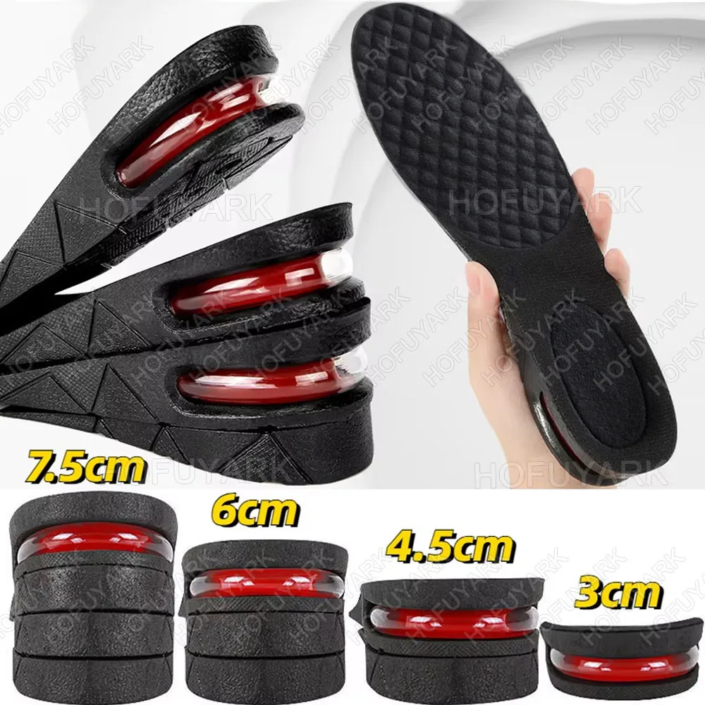 

Height Increase Insoles for Shoes Man Women Air Cushion Shock-absorbing Sole Adjustable Heel Lift Inserts Heightening Shoe Pads