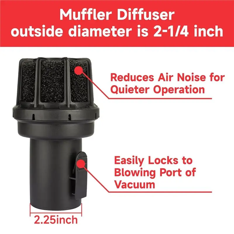 For Shop Compatible 2-1/2-Inch Vacs Vacuum Diffuser Muffler, Wet/Dry Vac Attachment CMXZVBE38660-Hot