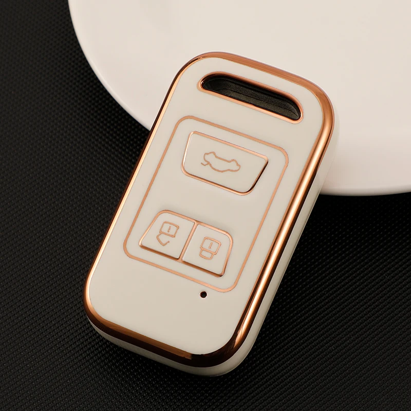 TPU Car 3Buttons Key Case Cover for Chery Tiggo Arrizo 8 7 5X 2019 2020 Key Fob Shell Bag Protector Interior Accessories