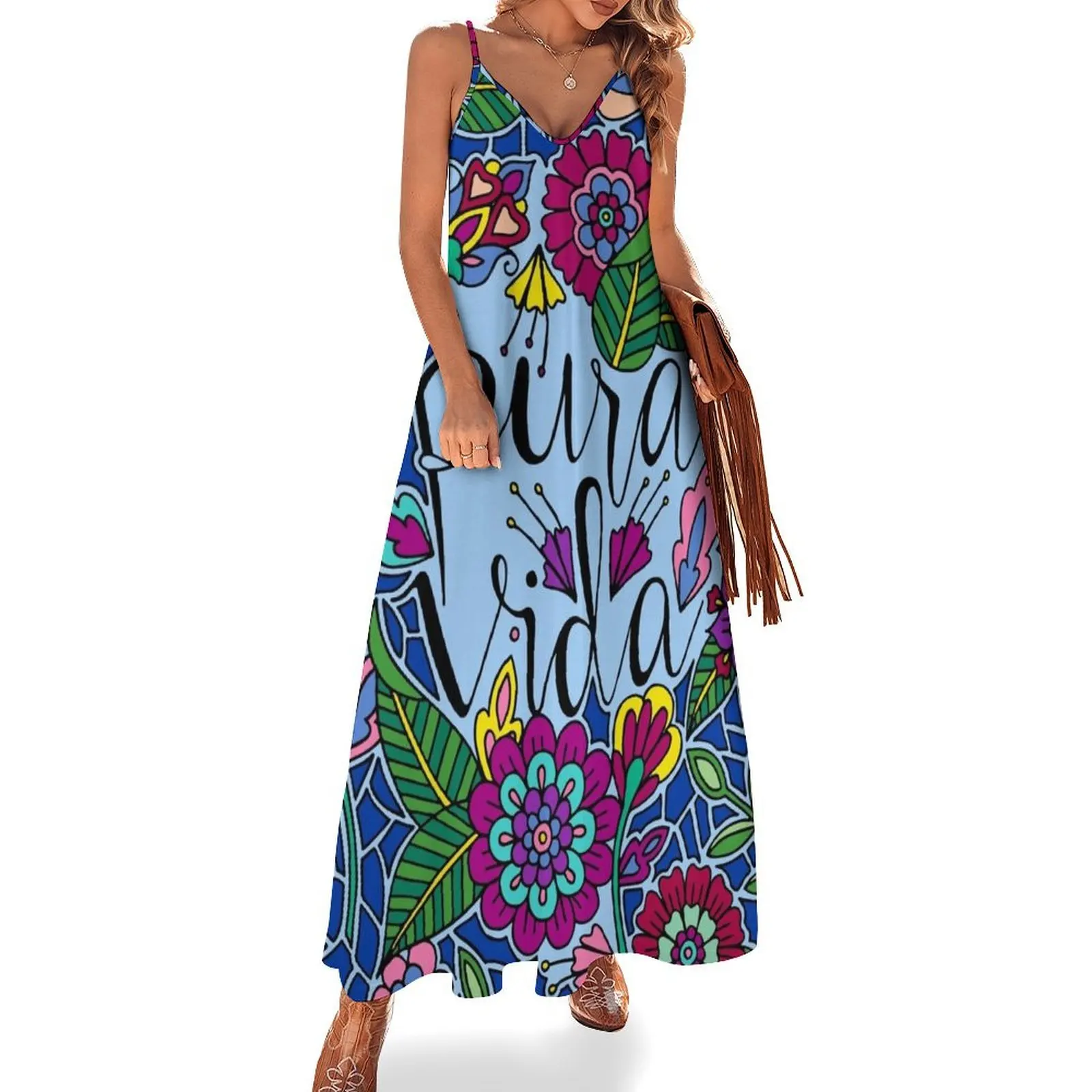 

Pura Vida || Costa Rica || Lettering || Quote Sleeveless Dress Women's clothing sexy dress