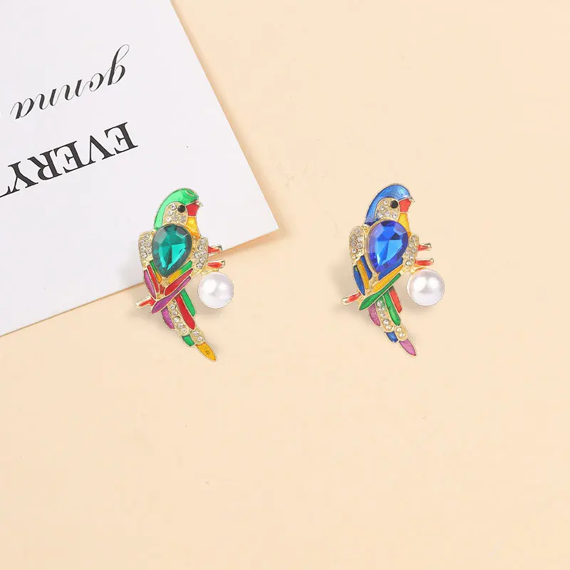 Fantasie-Drachen- und Waldtier-Emaille-Abzeichen, Strass-Kristall-Eichhörnchen-Vogel-Anstecker, Vintage-Tier-Metall-Brosche, Accessoire, Geschenk – Detail 6