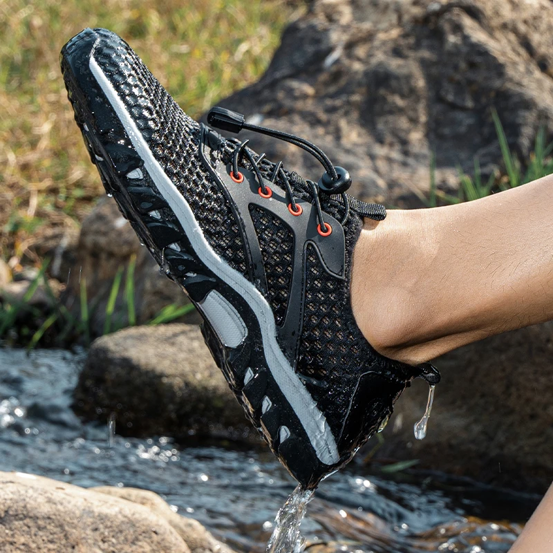 Outdoor entertainment sports shoes trend couples 39-47 yards mesh surface breathable water shoes non-slip hiking shoes