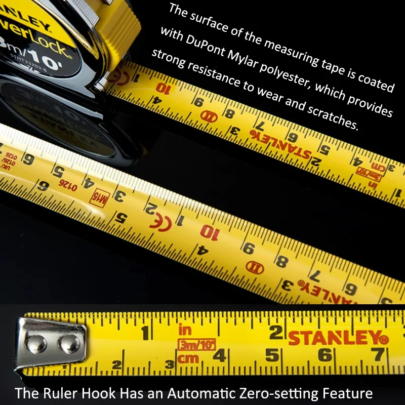 Stanley 1 Piece Ⅱ POWERLOCK Tape Measure Steel Metric 3m 5m 8m Inch 10/16/26\