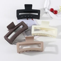 4pcs Set Women Hair Claw Simple Style Solid Color Big Hair Claw Clips Square Hair Clips Rectangle Fashion Hair Accessories