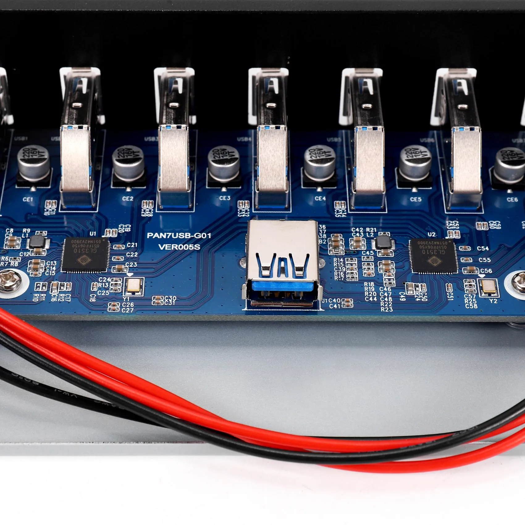 AEE7-7 Port USB 3.0 Hub 5Gbs 5.25Inch CD-ROM Drive Bay CD ROM Front Panel For Computer Case+USB 3.0 19-Pin Header To Type-A Male