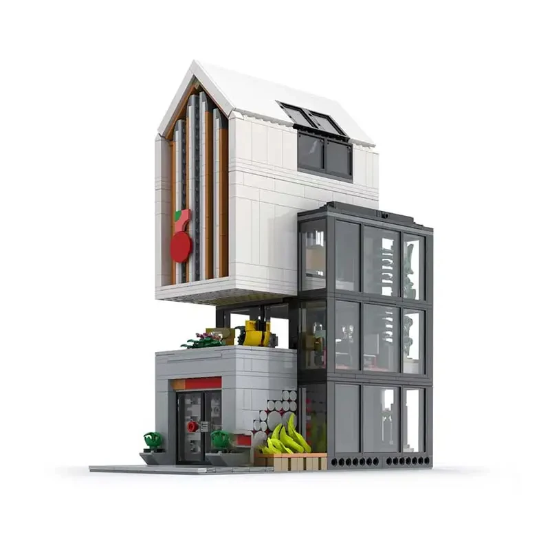 MOC الحديثة عرض الشارع بناء المركز المالي نموذج لتقوم بها بنفسك لغز التجمع اللبنات لعبة هدية عيد ميلاد للأطفال