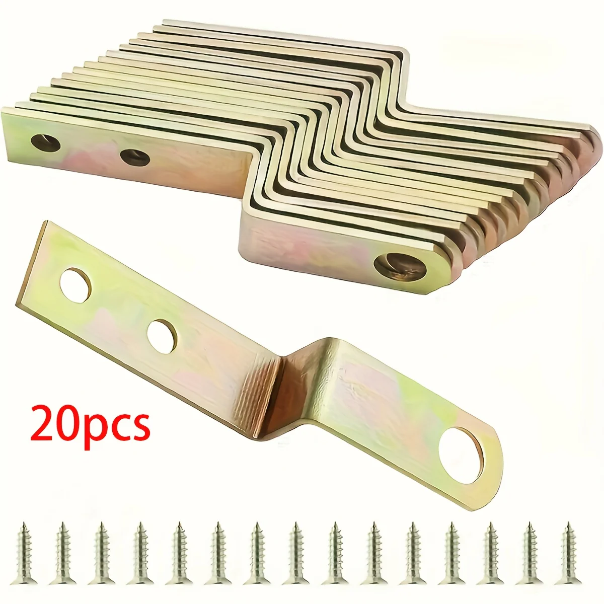 20pcs Metal Z-shaped Corner Brackets with Screws, Picture Frame Mounting Brackets, Furniture Assembly Accessories
