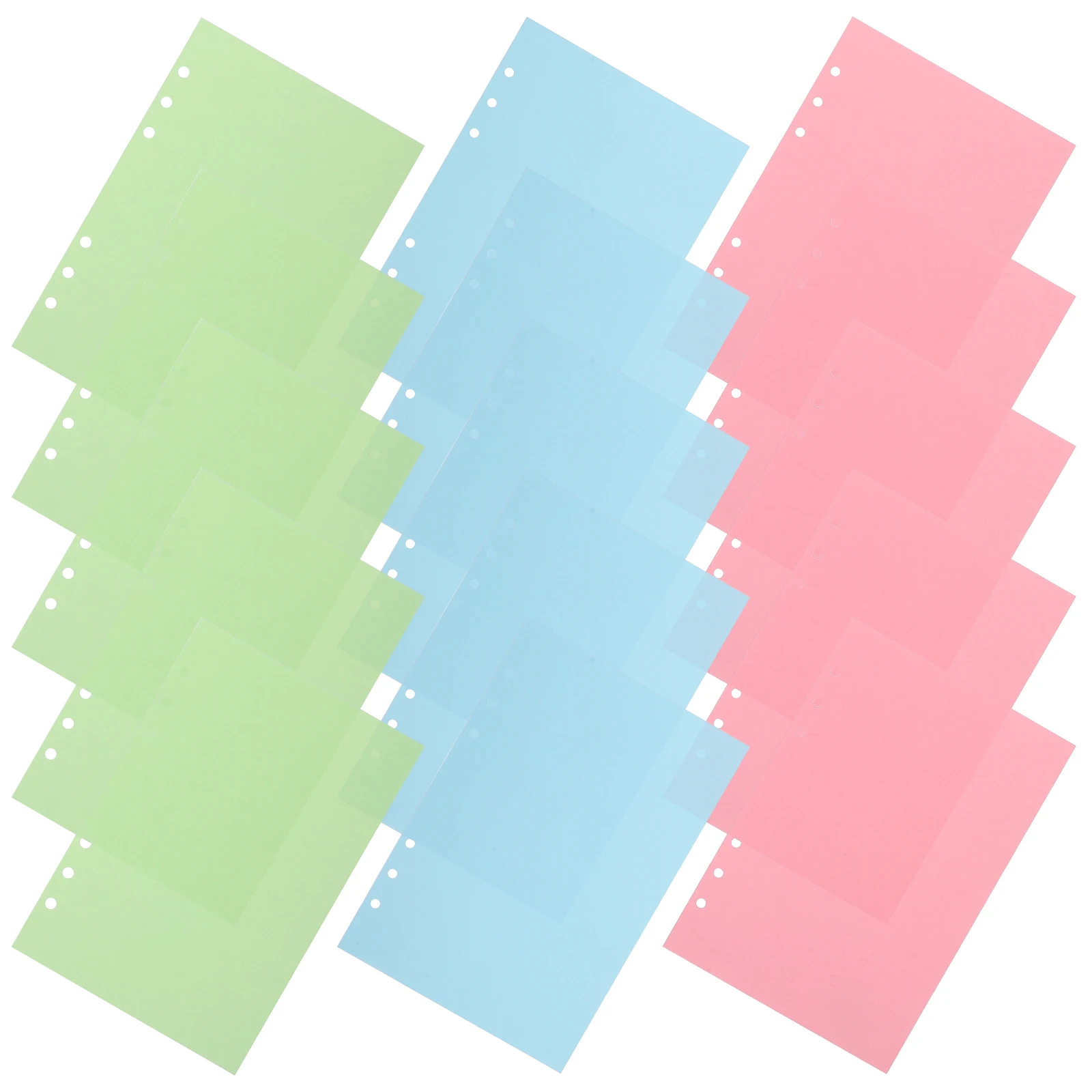 

3 Books Hole Loose Smooth Refill Paper Leaf Notebook Refills Replacement Core Pink Purple Notebook Refills Green Smooth Paper