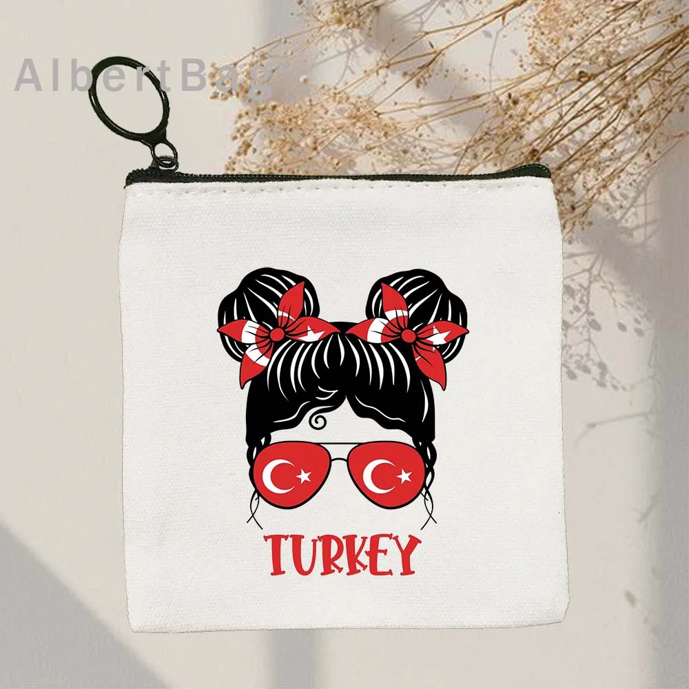 Retro Kalkoen Istanbul Skyline Turkse Souvenir Meisje Patriottische Schattige Geschenken Canvas Tas Portemonnee Sleutelhoes Portemonnee Rits Etui