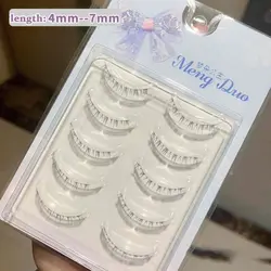 5 Pairs Natural Lower False Eyelashes Eyelash Extension Under Eye Lashes Thin Soft Clear Band Short HandMade Makeup Eyelash