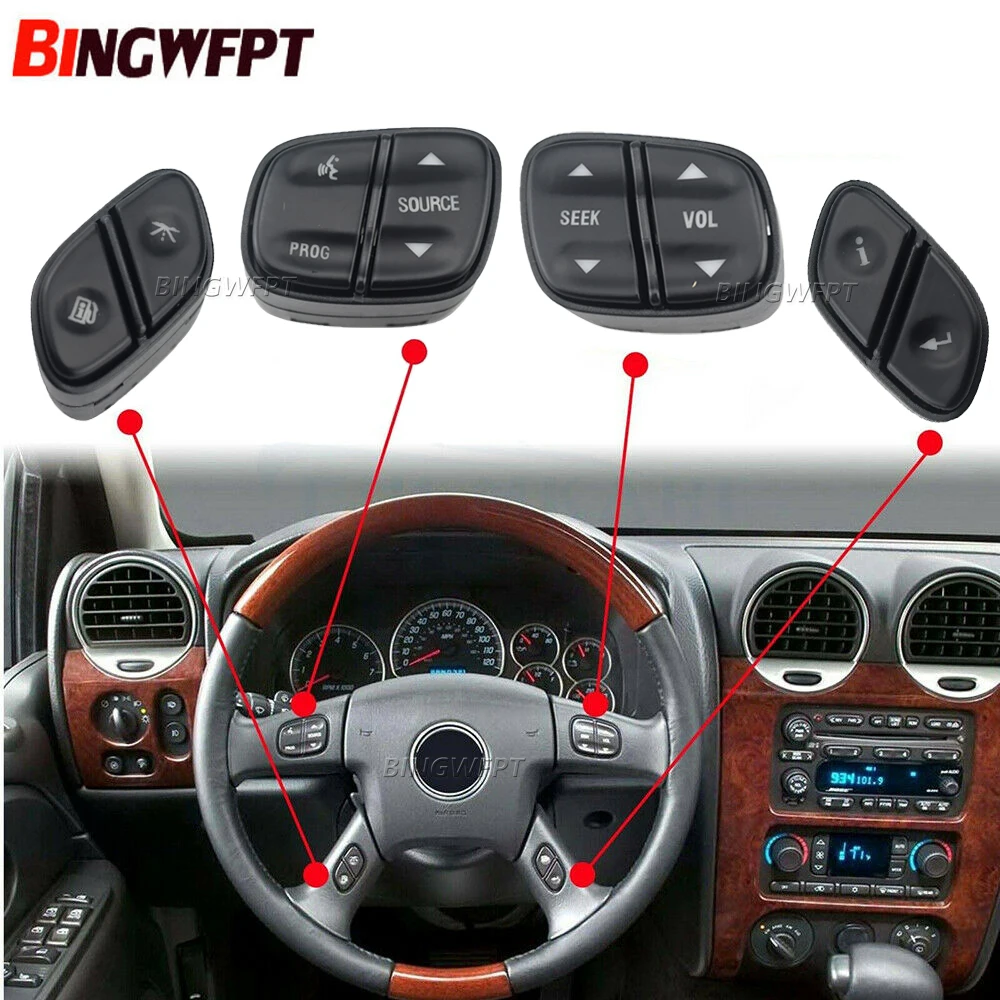 1999442 LED Light Steering Wheel Radio Volume Control Switch For Chevrolet Avalanche Silverado Suburban GMC Envoy Sierra Yukon