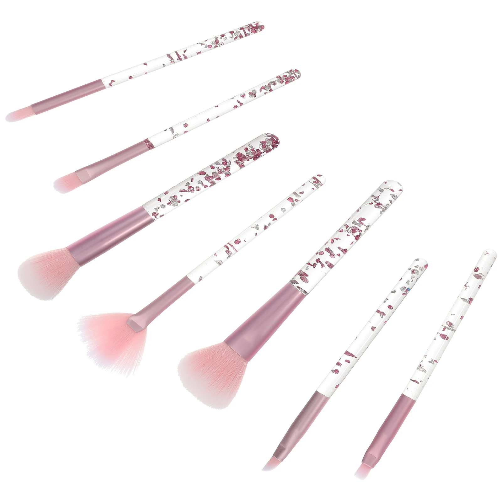 

7pcs Professional Makeup Brush Kit Portable Blending Face Beauty Brushes For Women Eyeshadow Powder Blusher Application Long