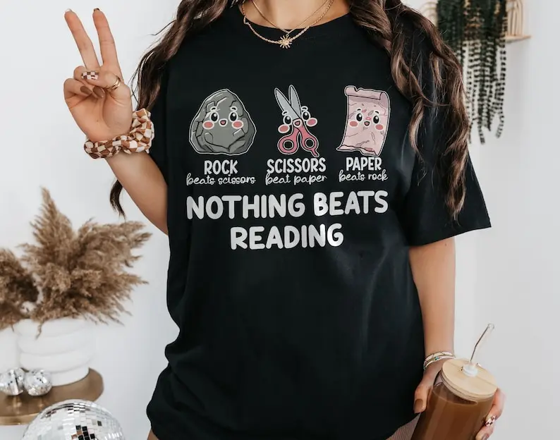Reading Shirt, Nothing Beats Reading, Book Lover Tee T-shirt Shirt, Bookworm Gift,  Book Club Gift, Bookish  T-shirt