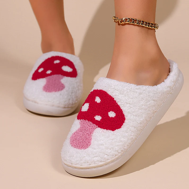 Women's Comfort Cartoon Pattern Plush Slippers Soft Sole Warm Indoor House Shoes for Women Lightweight Non Slip Winter Slippers