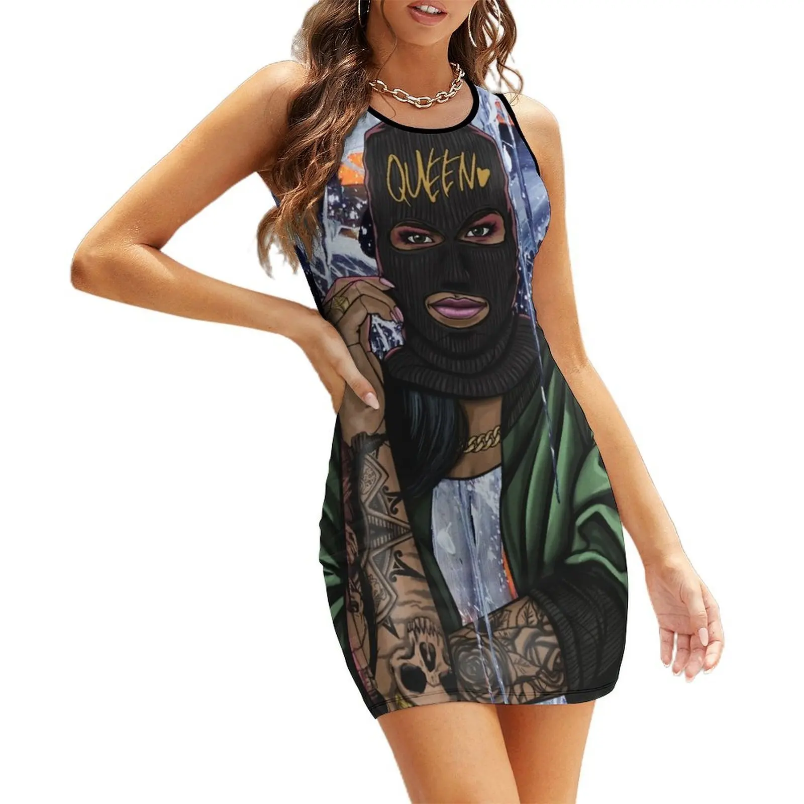 

QUEENx2ART Sleeveless Sundress dresses ladies 2025 summer clothes for woman wedding dresses for woman Casual dresses