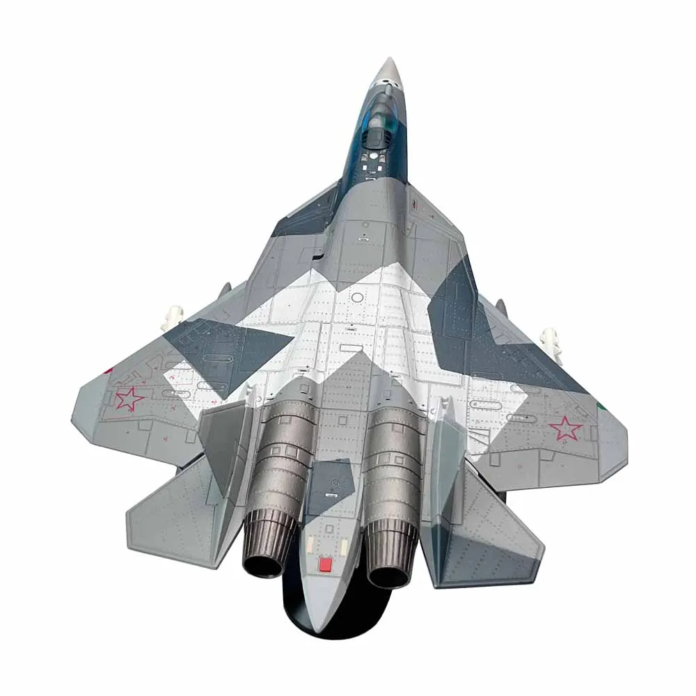 1/100 Scale Russian SU57 Sukhoi SU-57 Fighter Jet Airplane Metal Military Finished Plane Toy Model Collection Gift Ornament