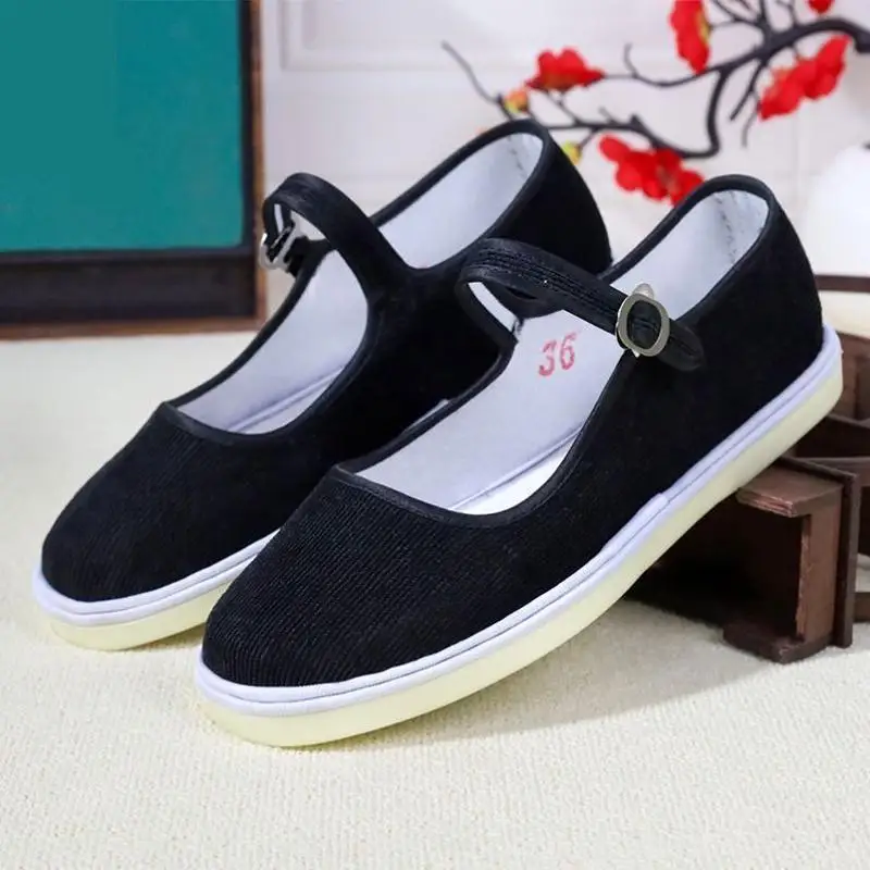 Handmade Flat Bottom Women's Cloth Shoes  Embroidered Beijing Style Traditional Flats Comfortable Casual Footwear