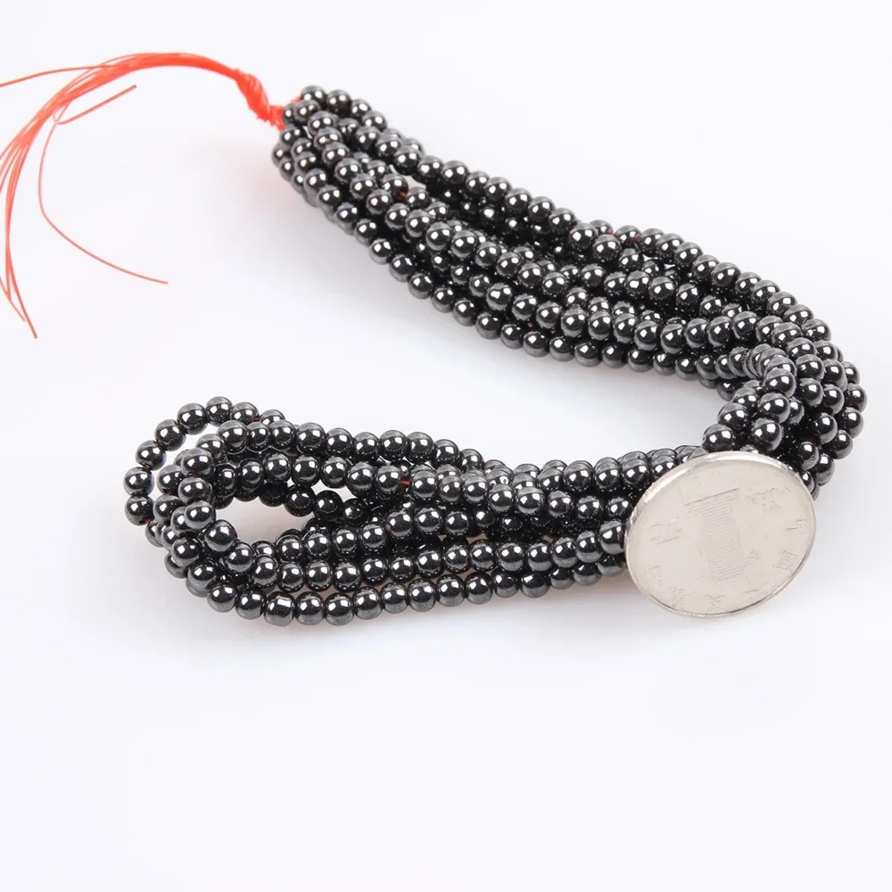 Natural Stone Magnetite Hematite Loose Beads Magnetic Black Gallstone for Women Jewelry Making DIY Bracelet Necklace Accessories