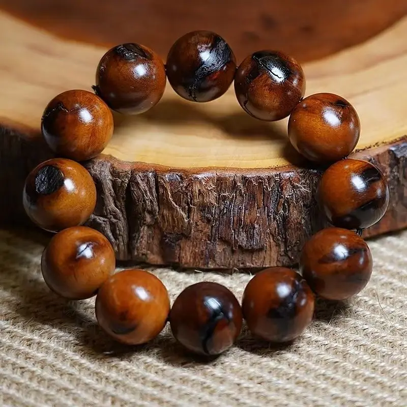 Natural Wood Strike Jujube Tree Lei Jiao Thunder Pattern Bracelet Treasure Beads Men and