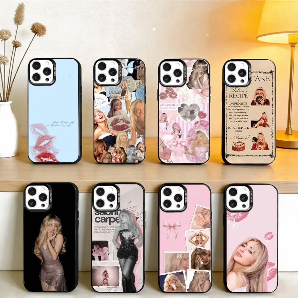 

Singer Sabrina Carpenter Phone Case For iPhone17, 16,15,14,13,12 Pro Max Black Candy Matte Shockproof Cover
