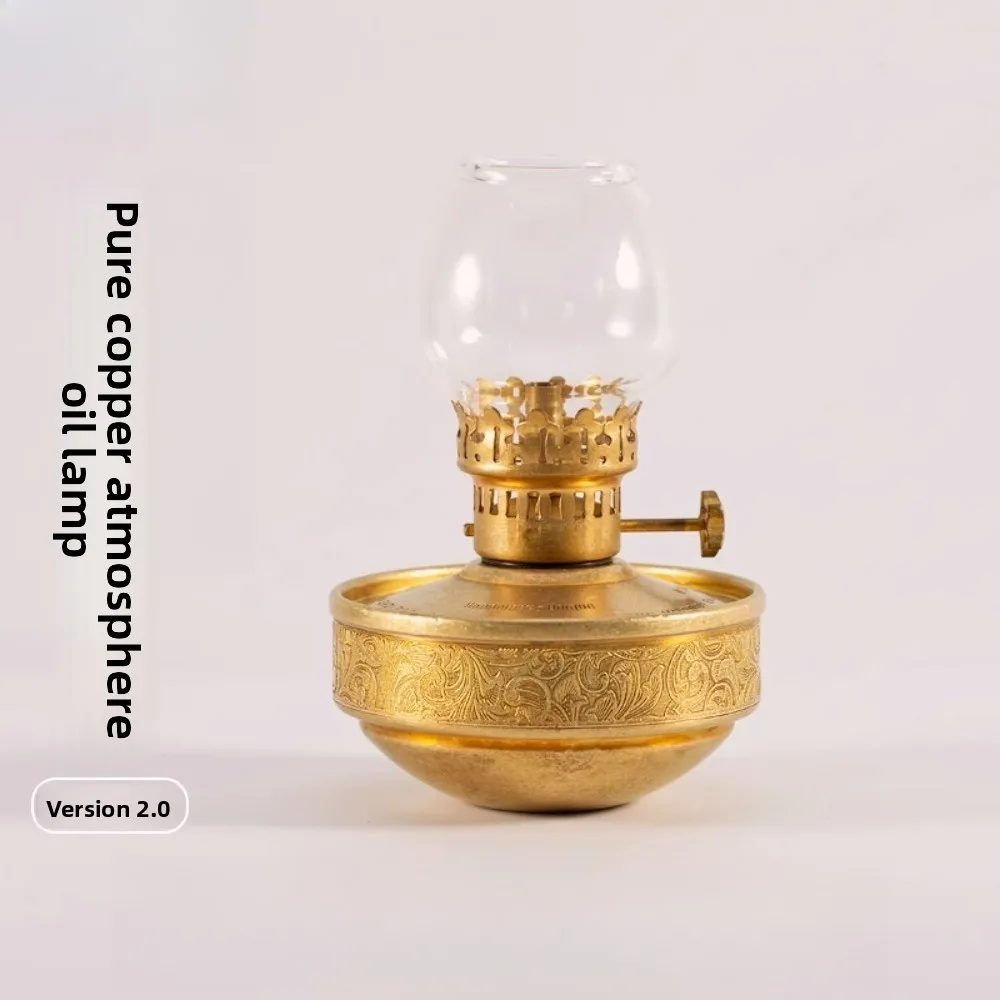 Retro copper lamp traditiona shadow flower atmosphere decorative outdoor camping lamp