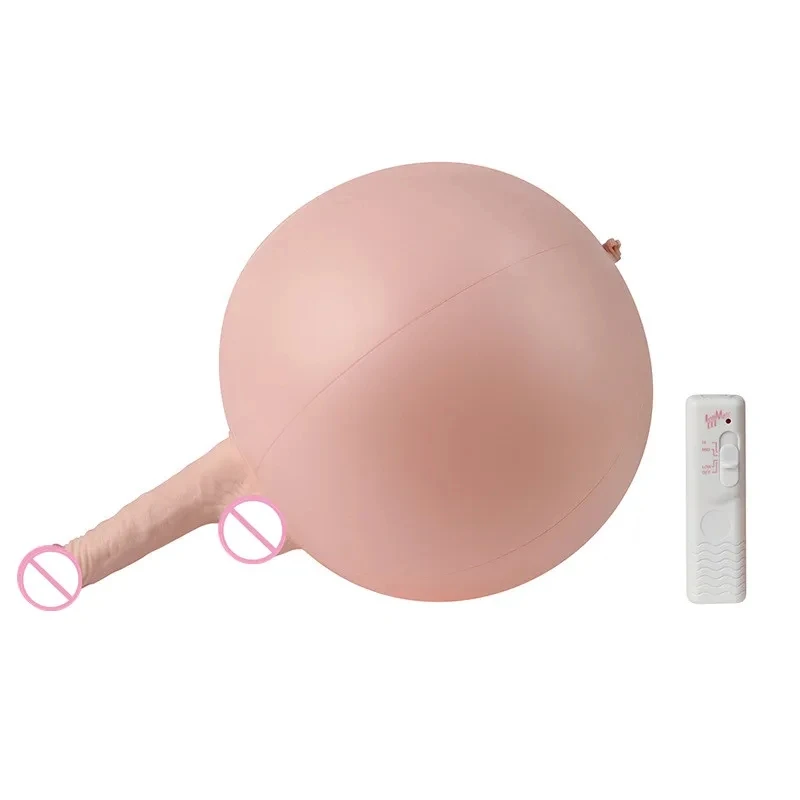 Inflate Yoga Ball for Women Masturbation Dildo Plug Vibrating Fake Penis Vibrator G Spot Sex Toys Vagina Stimulate Anal Plug