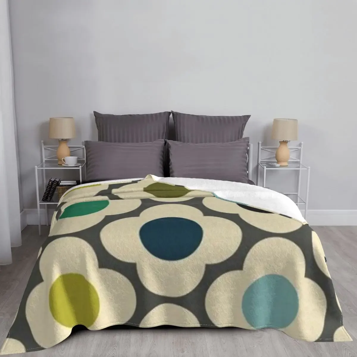 Orla Kiely Blanket Fleece Summer Simplicity Flower Breathable Super Soft Stitch Throw Blankets for Sofa Office Plush Thin Quilt