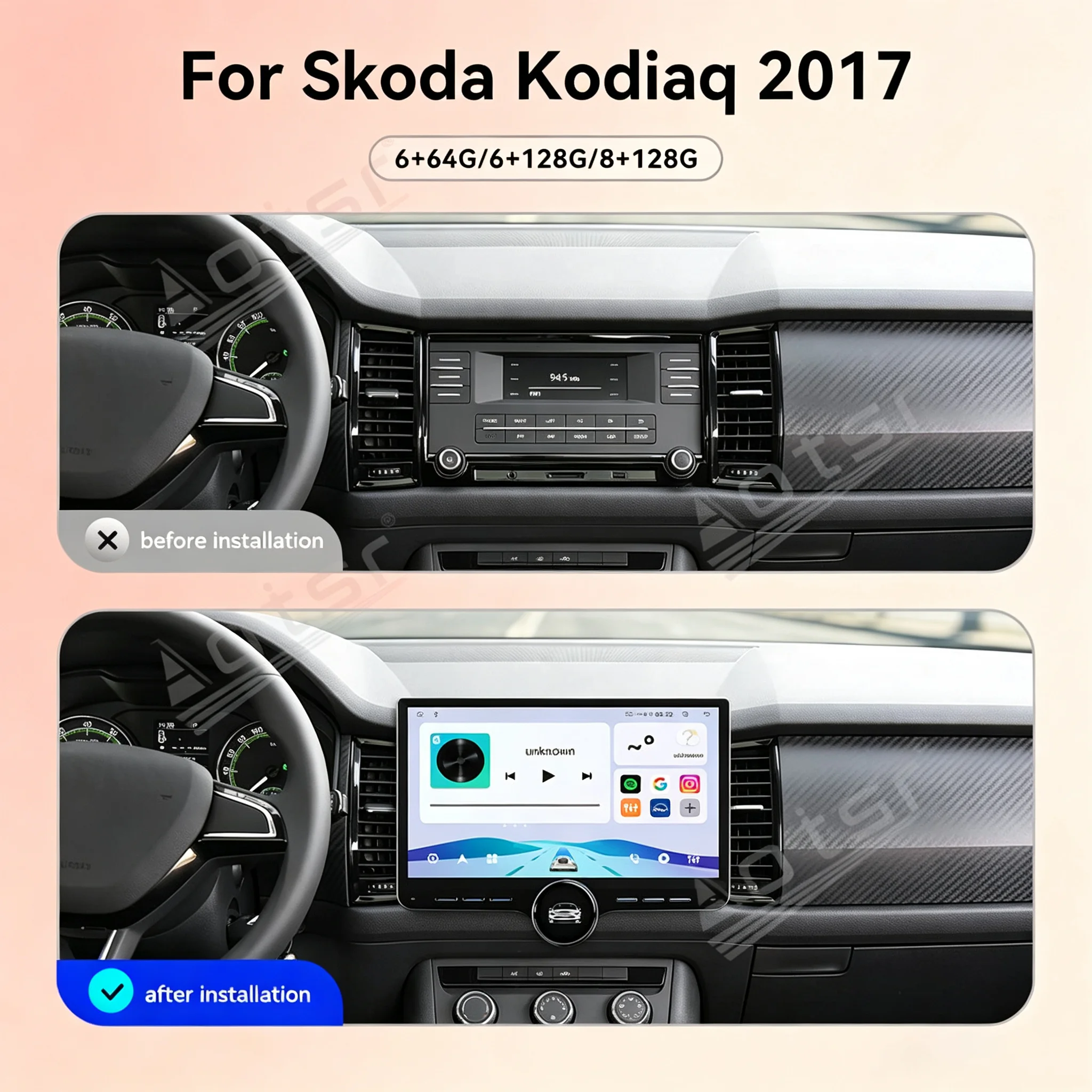 Radio Tape Recorder For Skoda Kodiaq 2017 11.5 Inch Android 15 Car GPS Navigation Car Multimedia Player Radio Dvd Player Carplay
